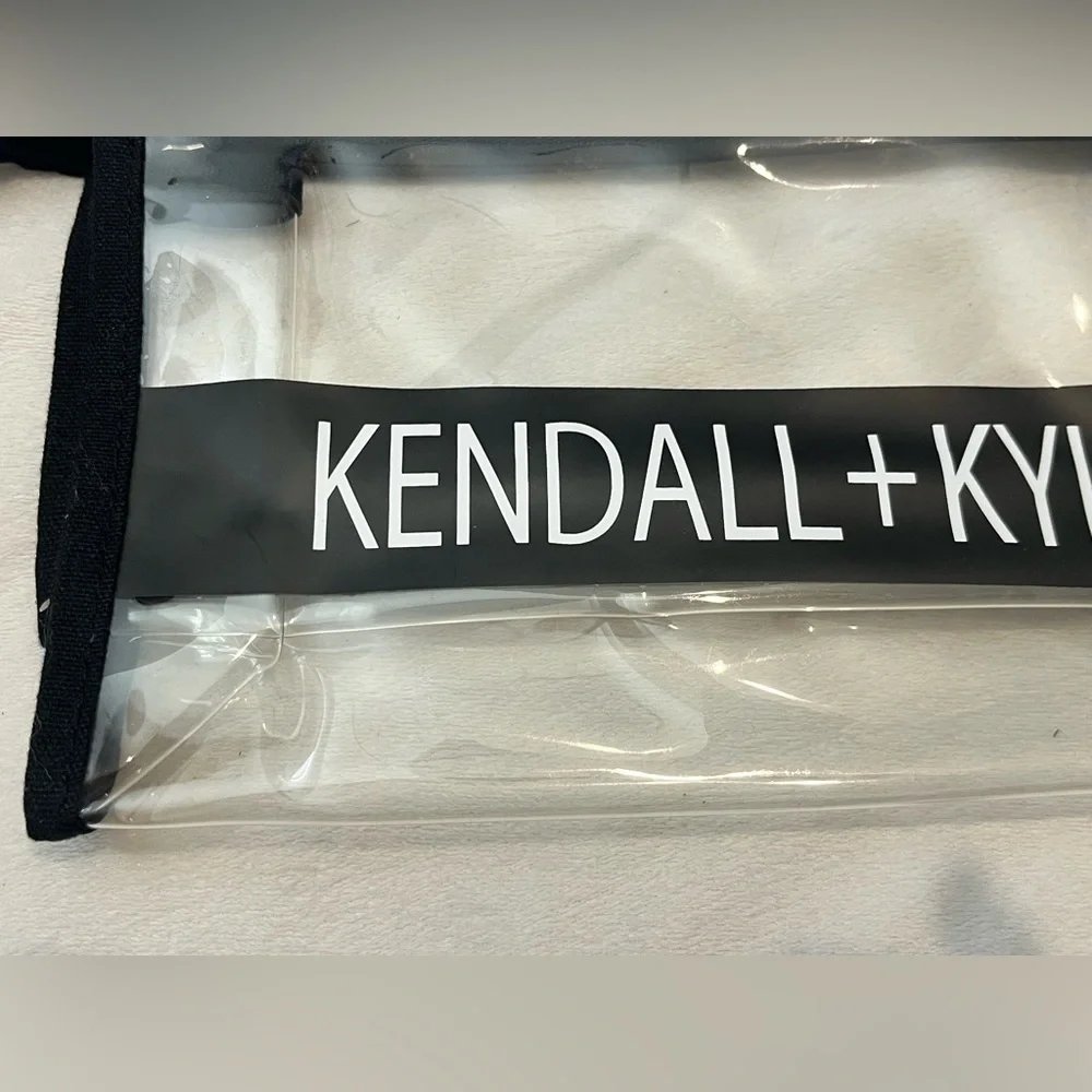 Kendall & Kylie Transparent Cosmetics Bag with Black Accents and Zipper